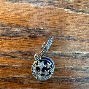 Pandora Moon and stars, I love you to the moon and back silver and blue charm